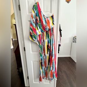 Judith March draped one shoulder maxi dress very lightweight perfect for summer